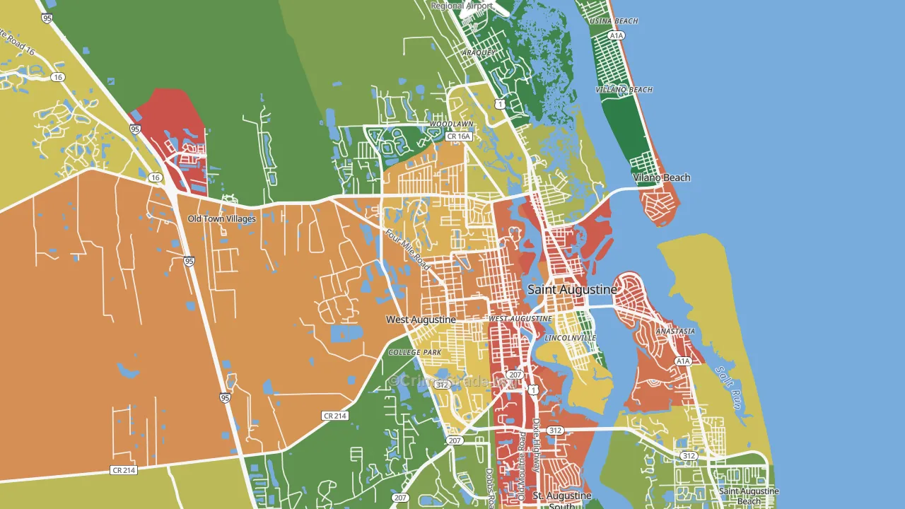 32084, FL Map of Theft Rates
