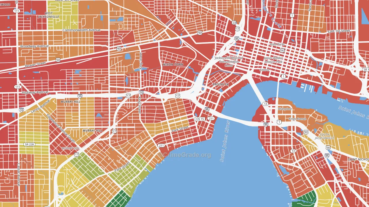 32204, FL Map of Theft Rates