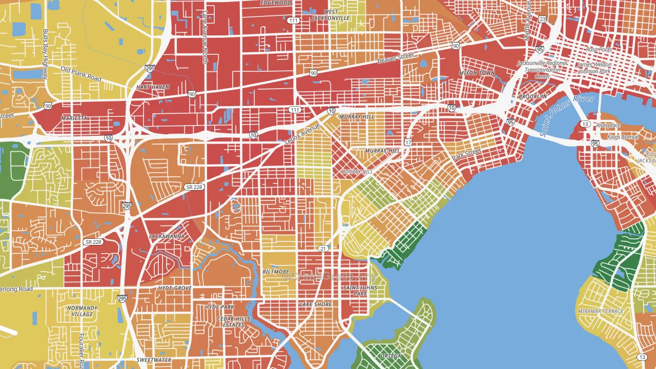 32205, FL Map of Theft Rates