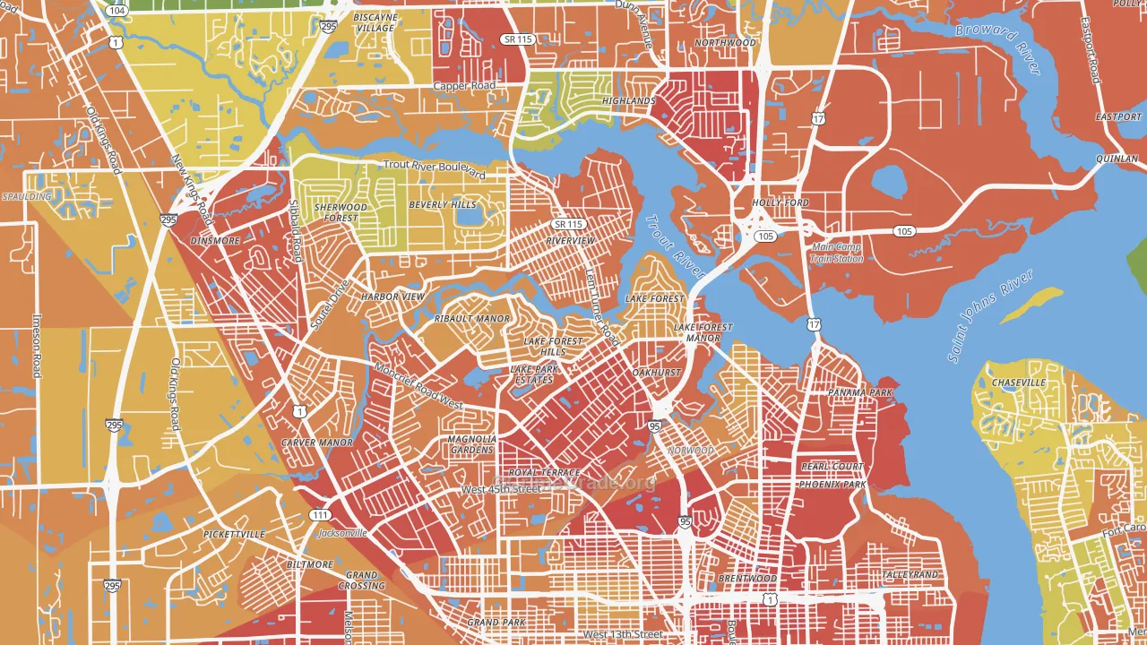 32208, FL Map of Theft Rates