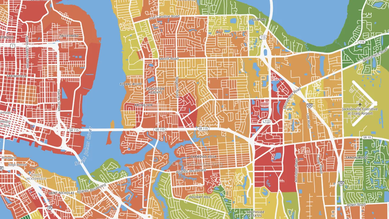 32211, FL Map of Theft Rates