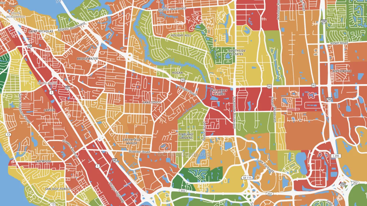 32216, FL Map of Theft Rates