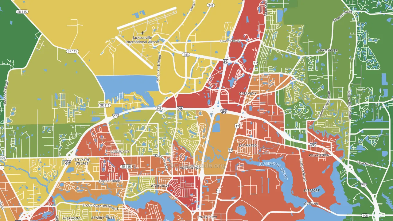 32218, FL Map of Theft Rates