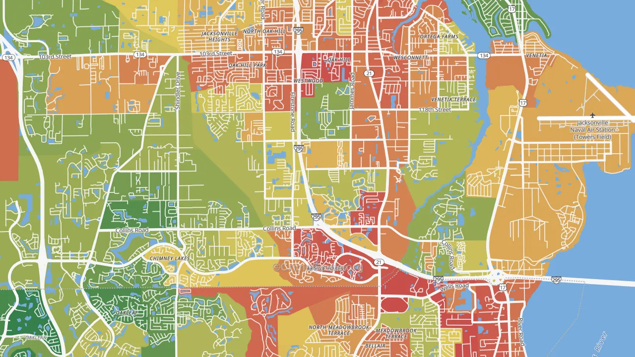 32244, FL Map of Theft Rates