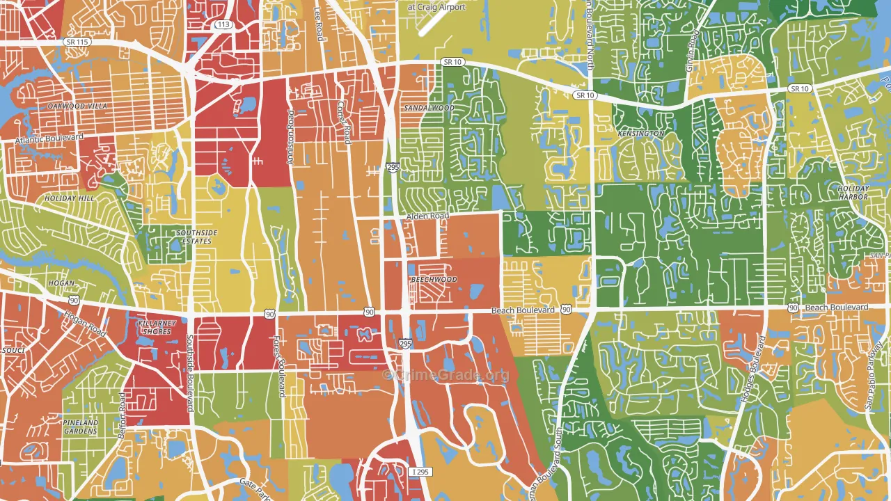32246, FL Map of Theft Rates