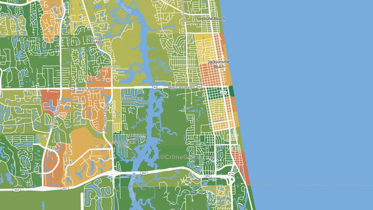 32250, FL Map of Theft Rates