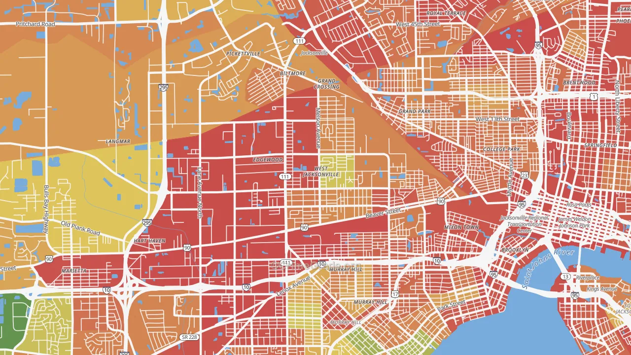 32254, FL Map of Theft Rates