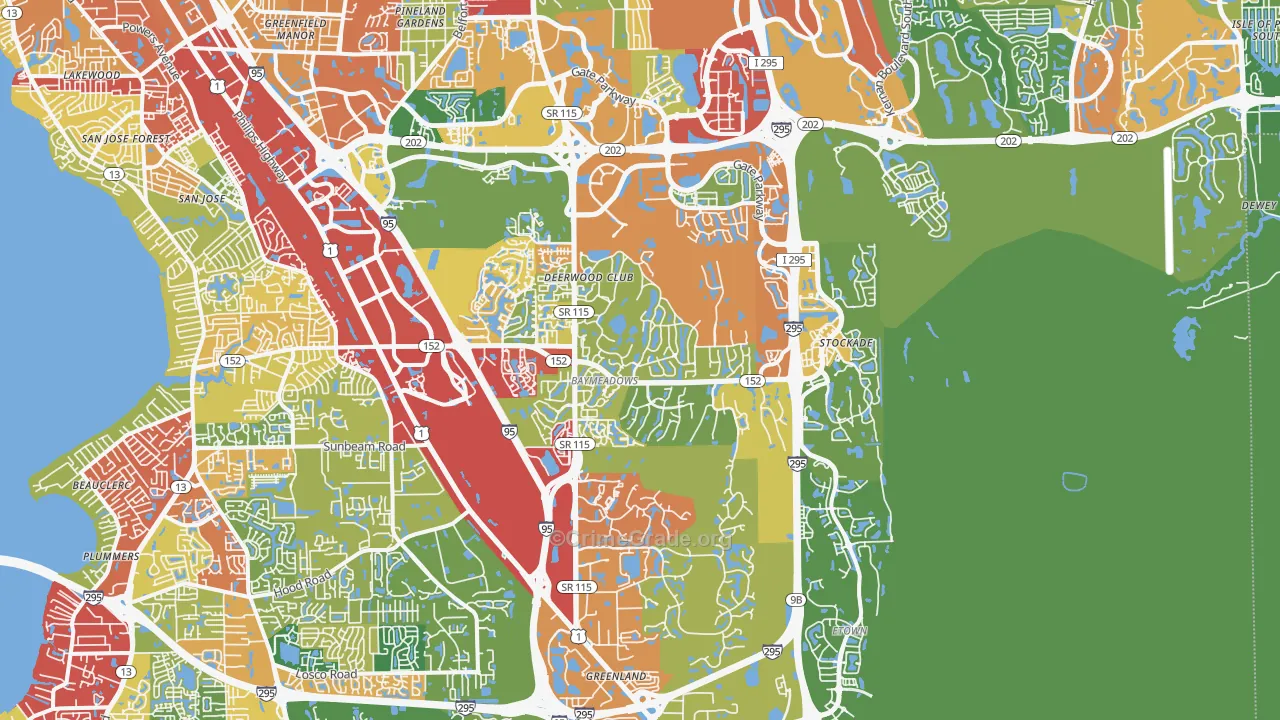 32256, FL Map of Theft Rates