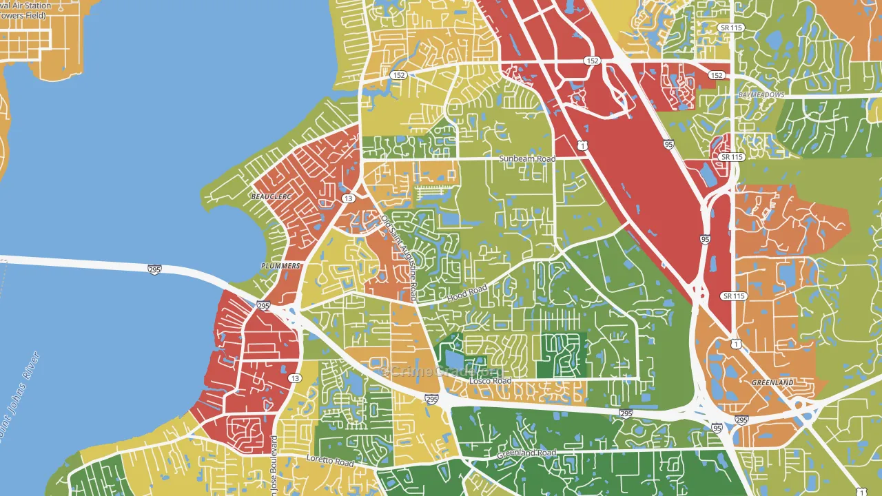 32257, FL Map of Theft Rates