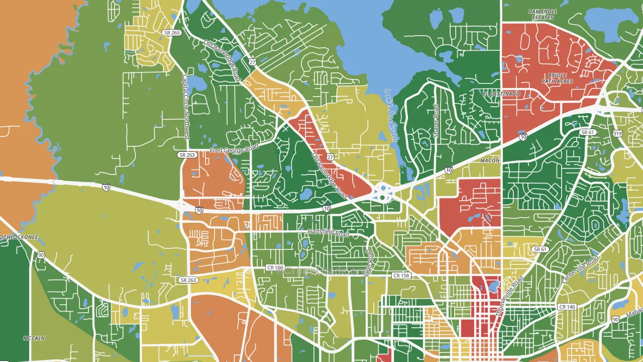 32303, FL Map of Theft Rates