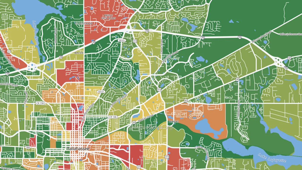 32308, FL Map of Theft Rates