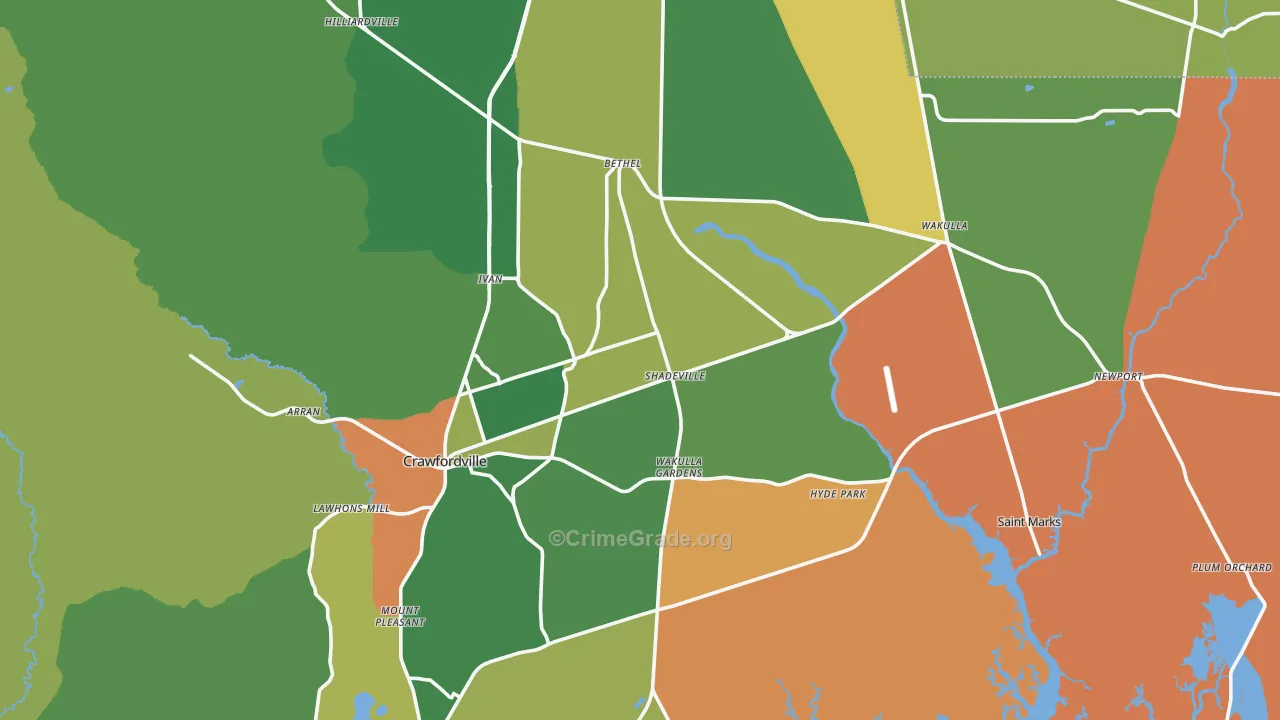 32327, FL Map of Theft Rates