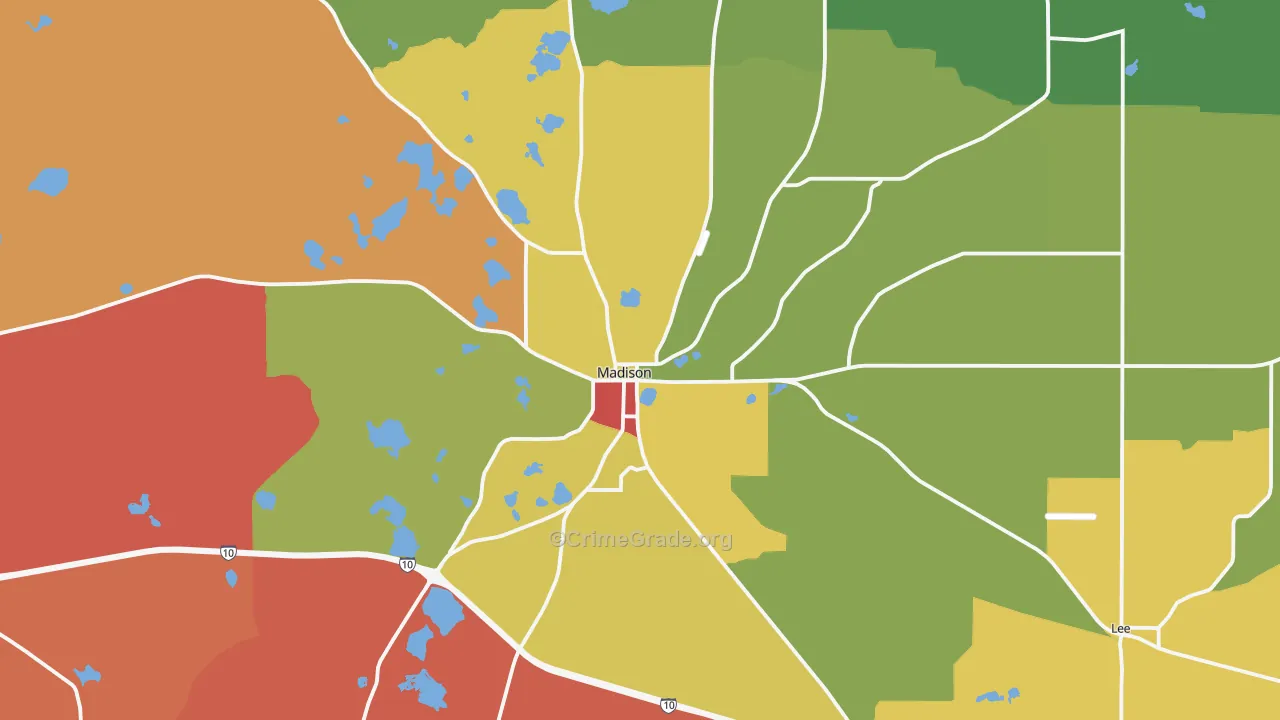 32340, FL Map of Theft Rates