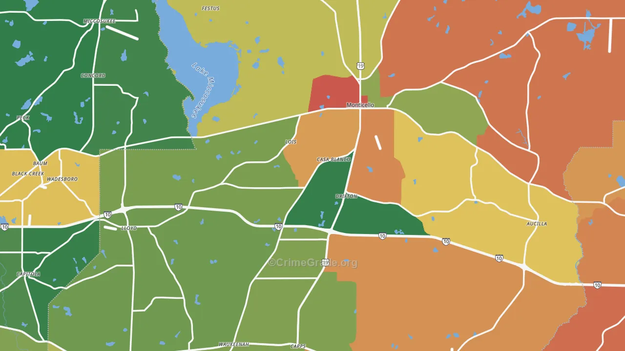 32344, FL Map of Theft Rates