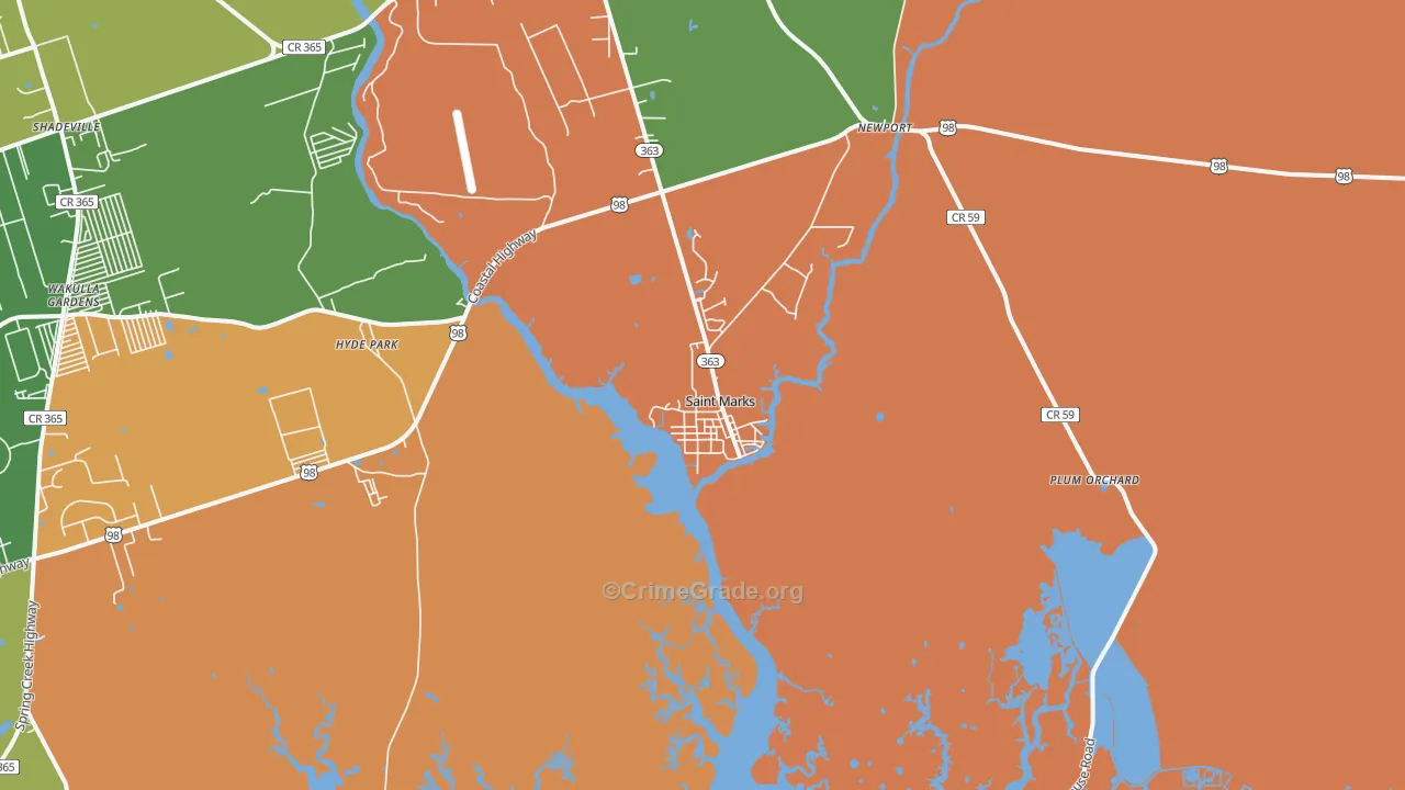 32355, FL Map of Theft Rates