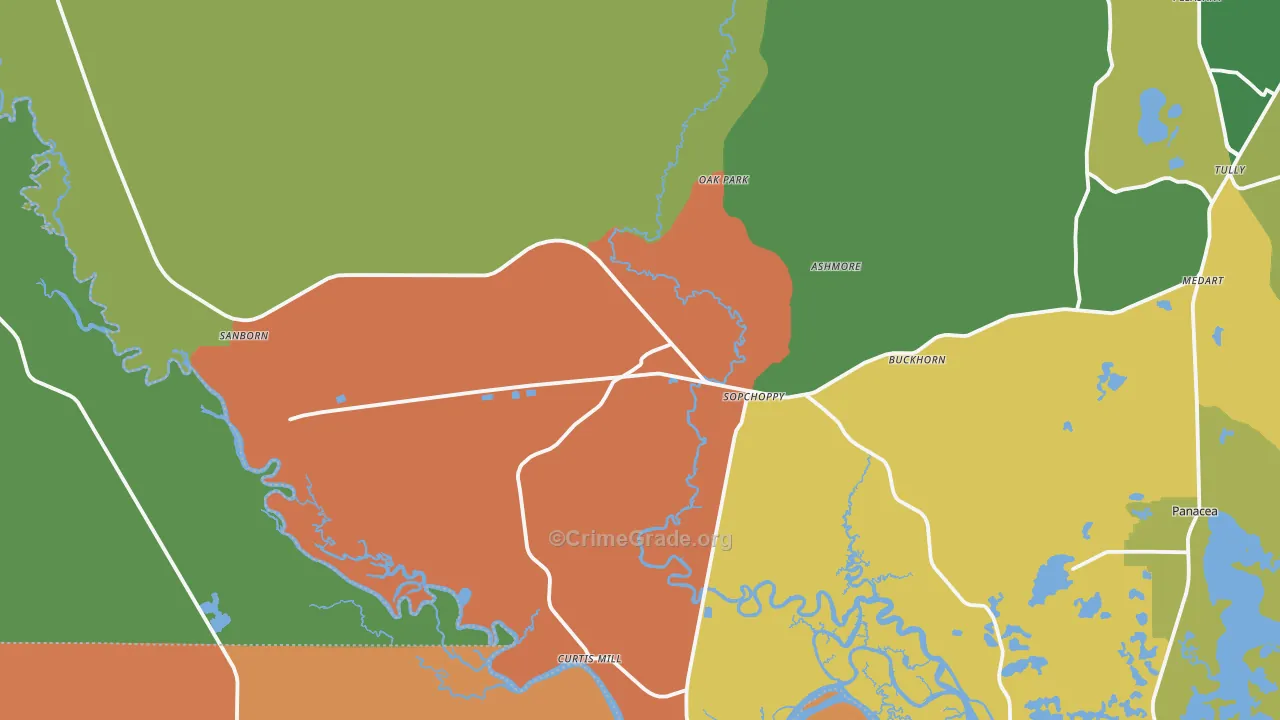 32358, FL Map of Theft Rates