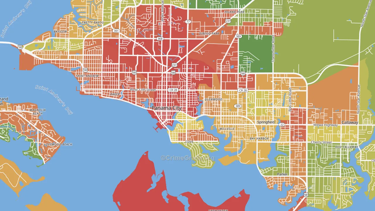 32401, FL Map of Theft Rates