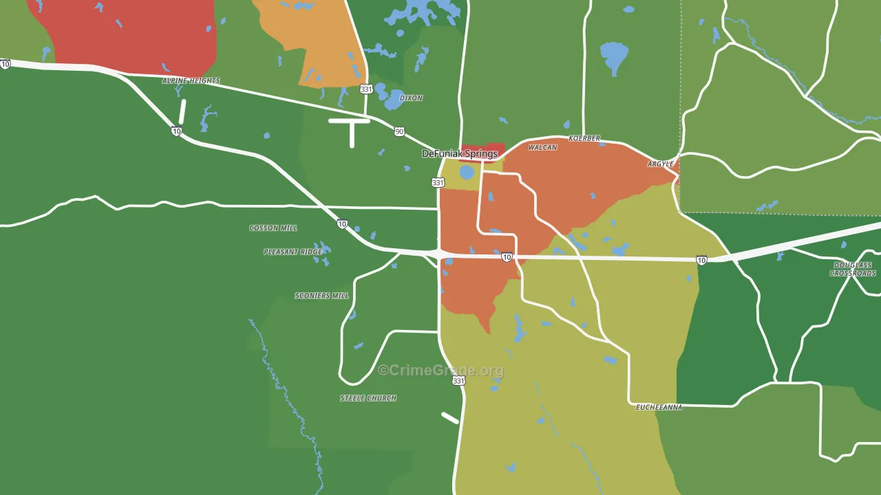 32435, FL Map of Theft Rates