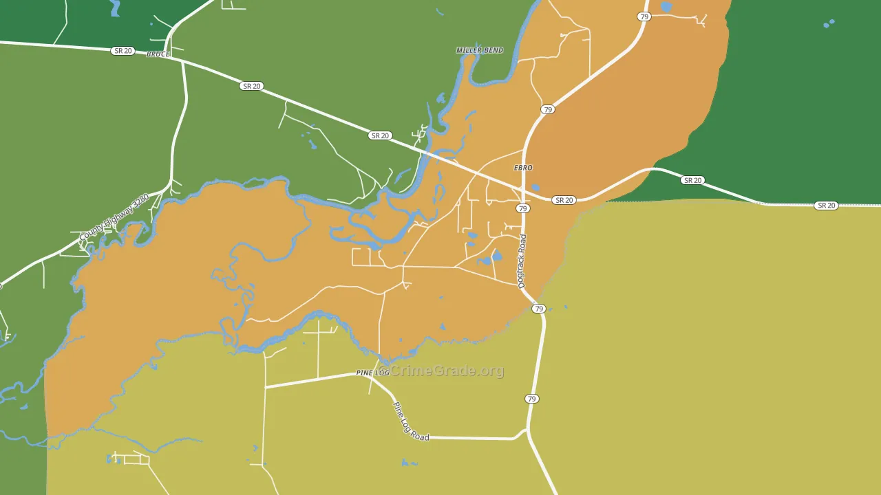 32437, FL Map of Theft Rates