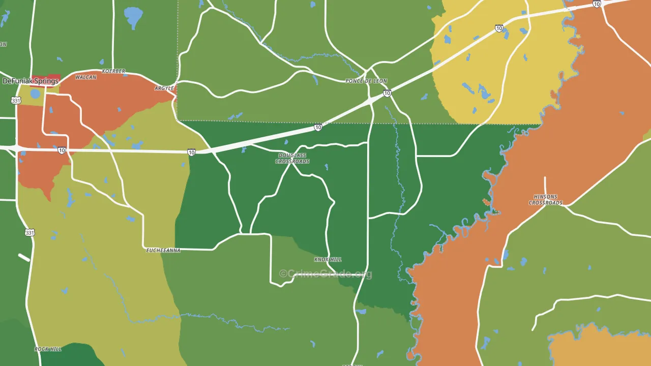 32455, FL Map of Theft Rates