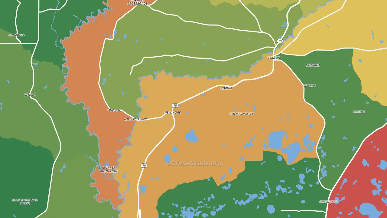 32462, FL Map of Theft Rates