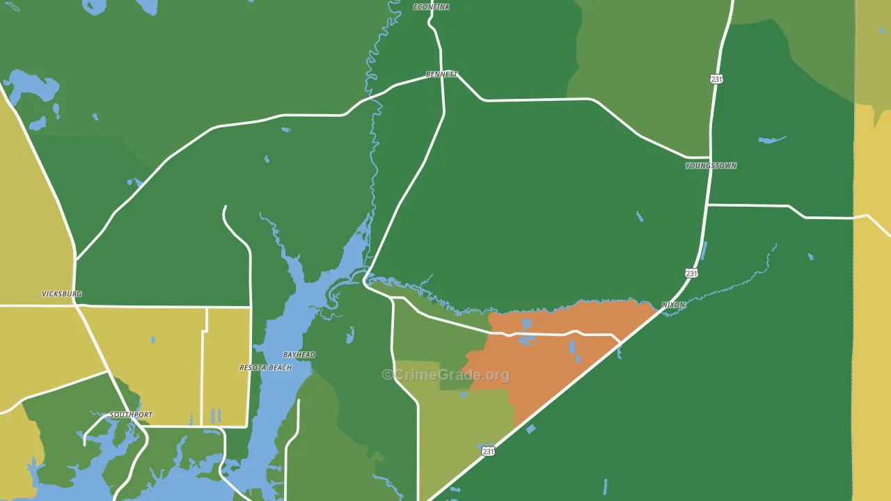 32466, FL Map of Theft Rates