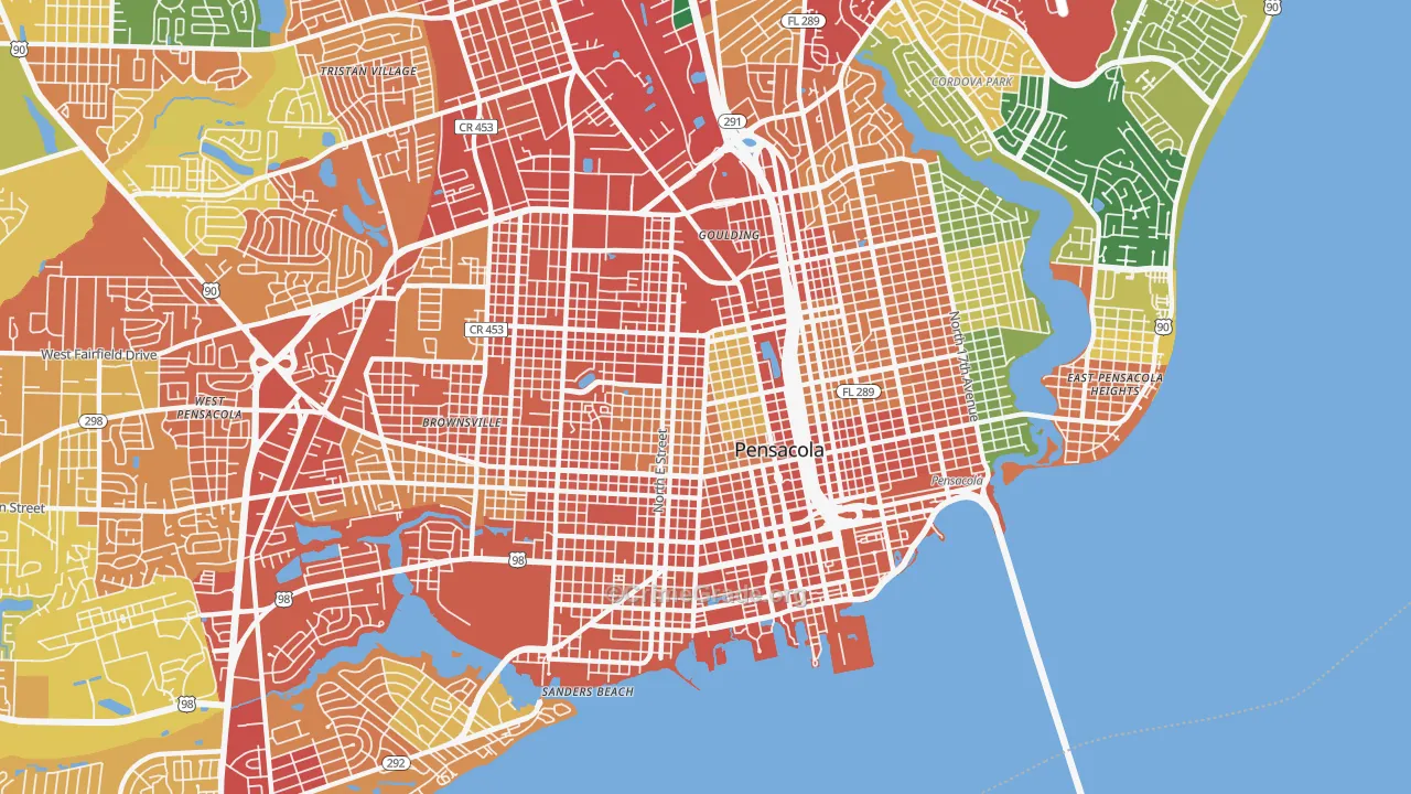 32501, FL Map of Theft Rates