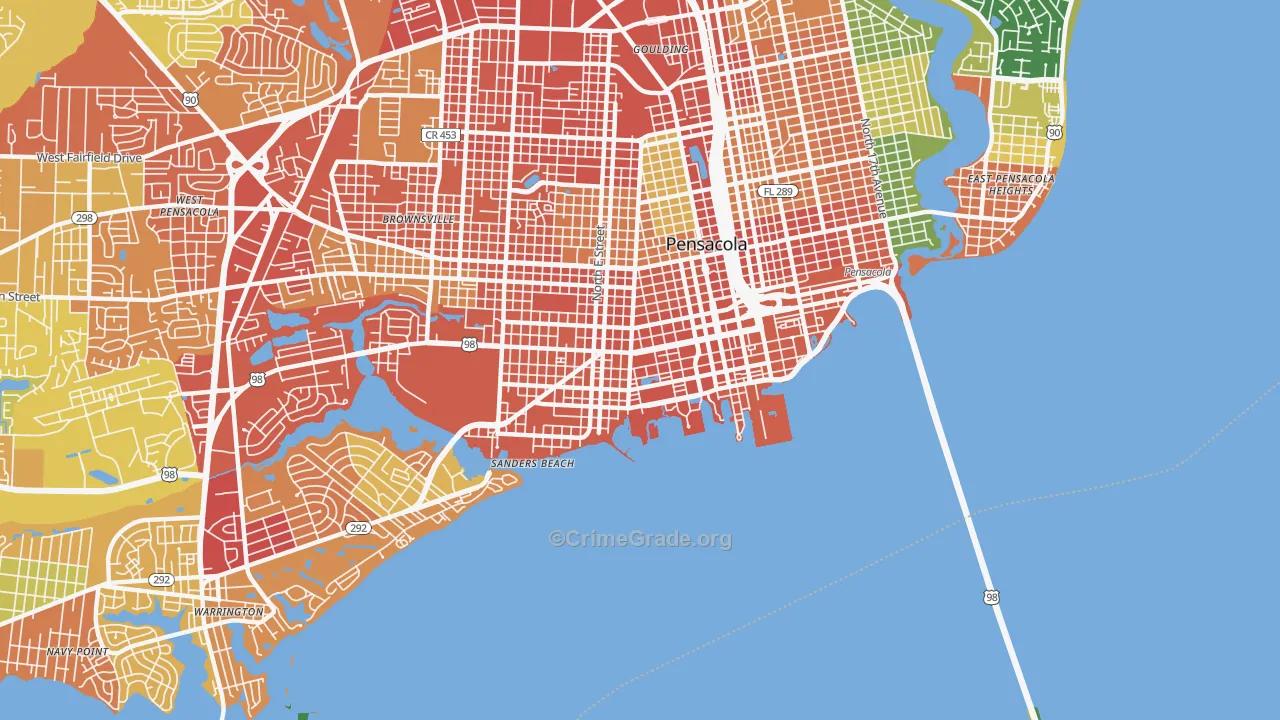 32502, FL Map of Theft Rates