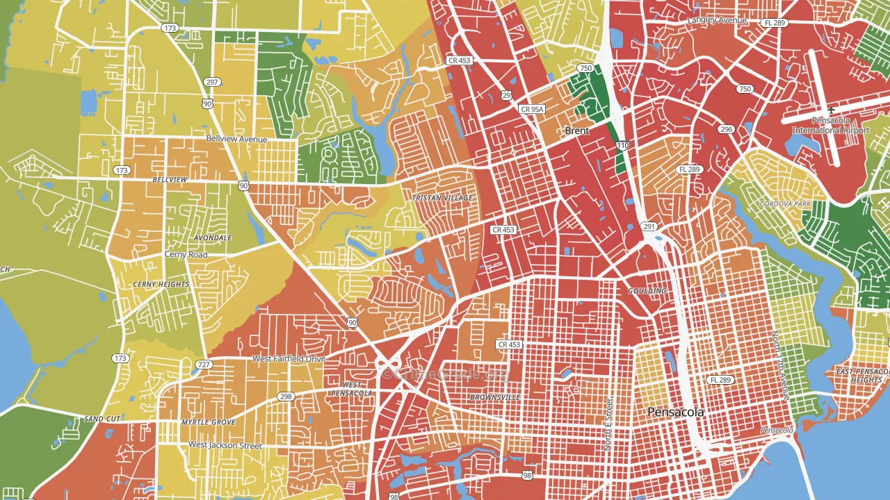 32505, FL Map of Theft Rates