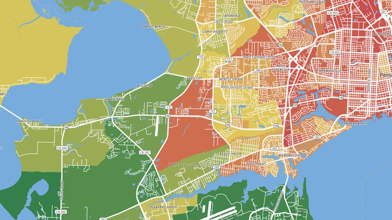 32506, FL Map of Theft Rates
