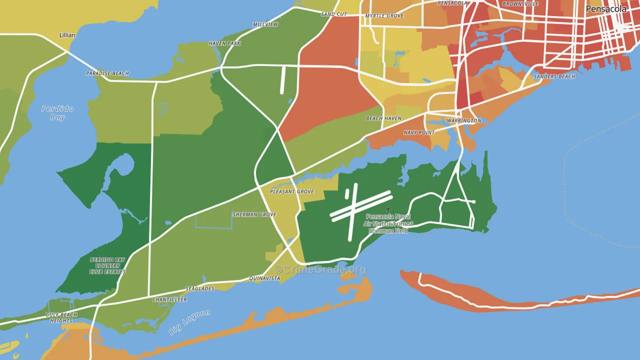 32507, FL Map of Theft Rates