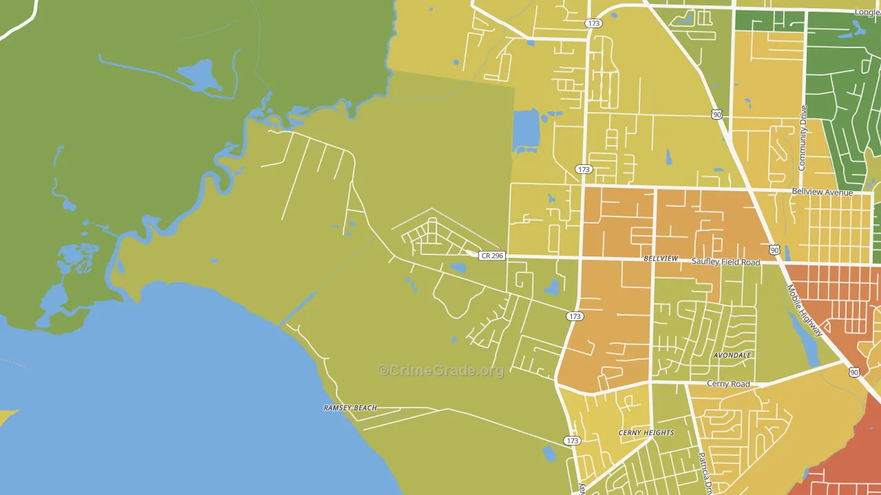 32509, FL Map of Theft Rates