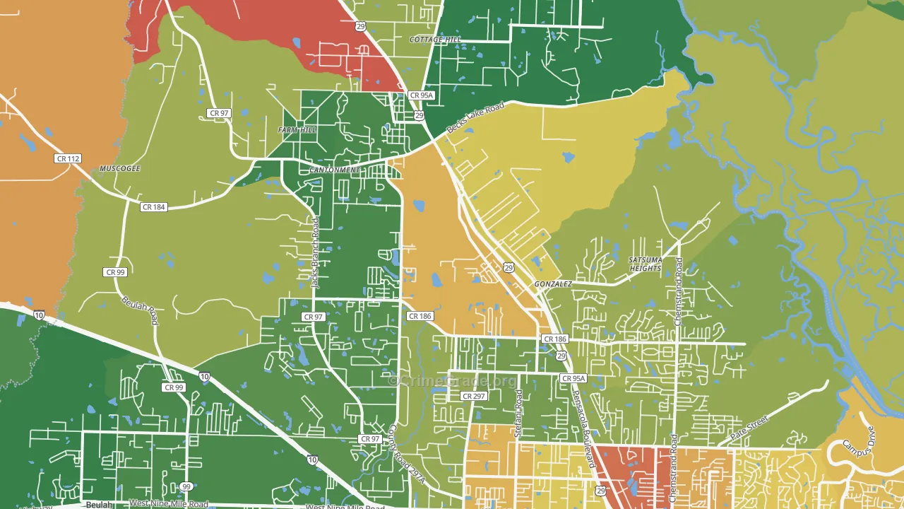 32533, FL Map of Theft Rates