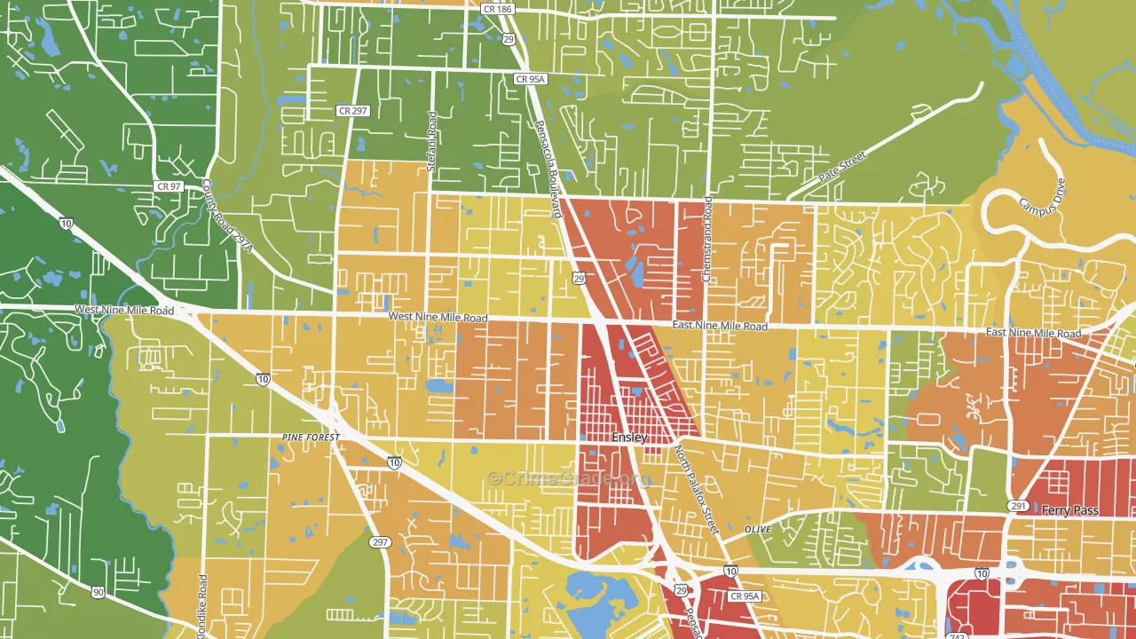 32534, FL Map of Theft Rates