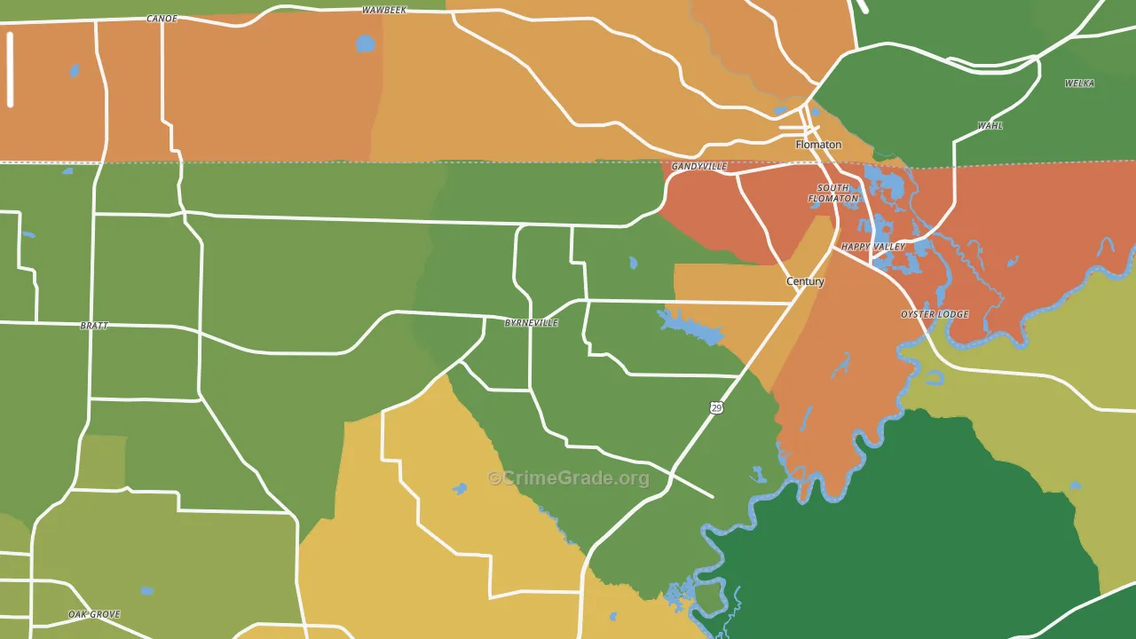 32535, FL Map of Theft Rates