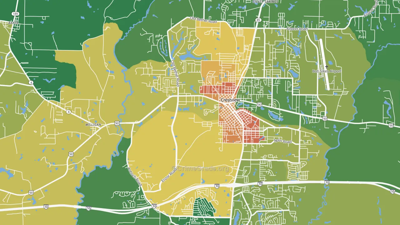 32536, FL Map of Theft Rates