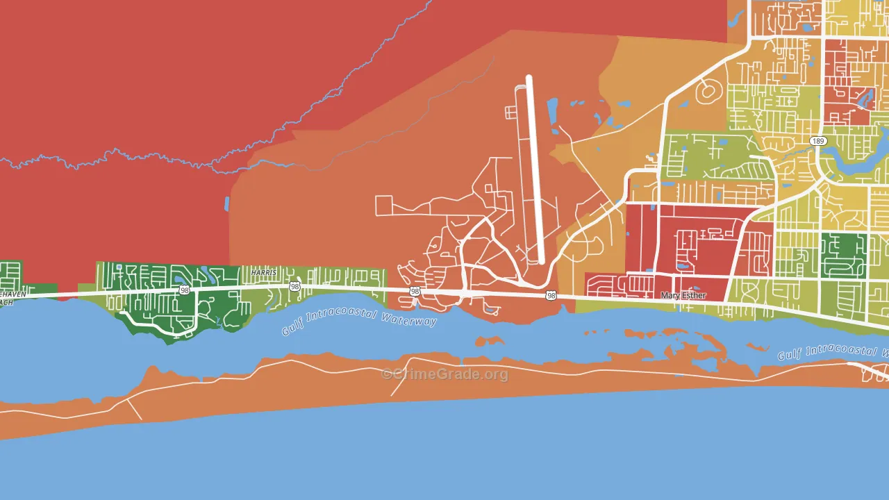 32544, FL Map of Theft Rates