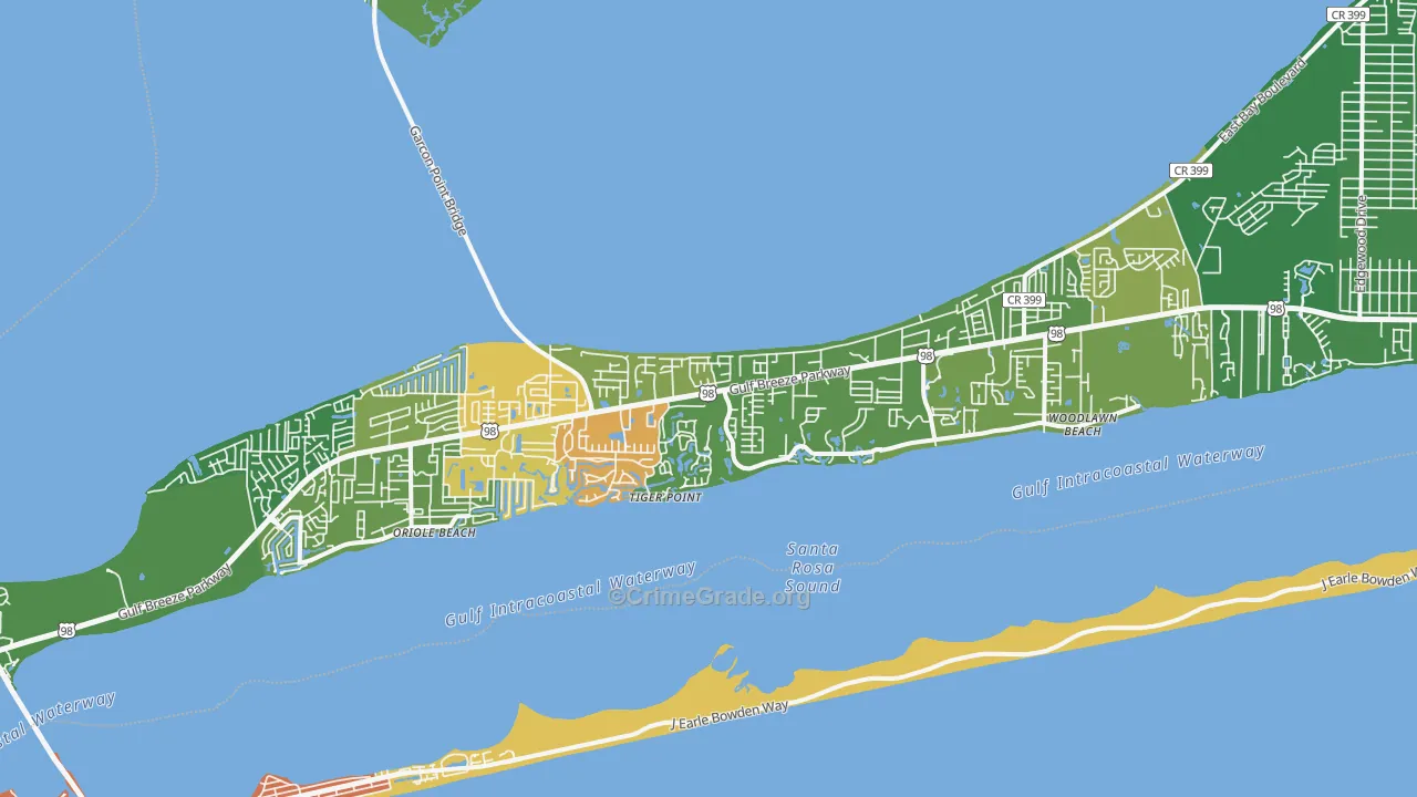 32563, FL Map of Theft Rates