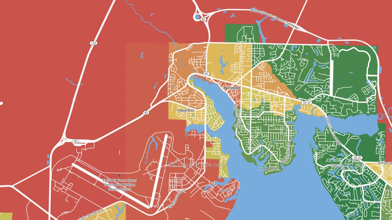 32580, FL Map of Theft Rates