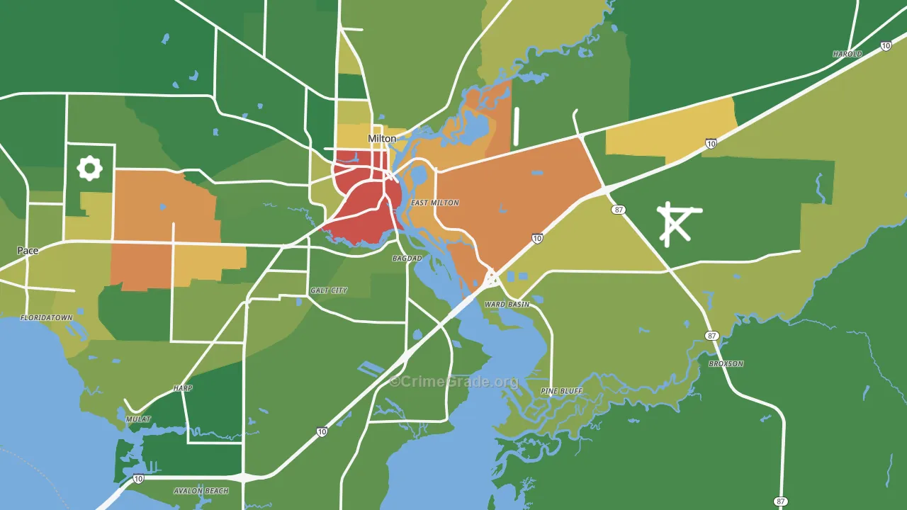 32583, FL Map of Theft Rates