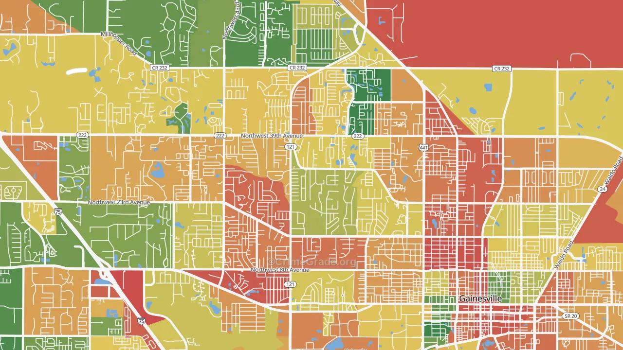 32605, FL Map of Theft Rates