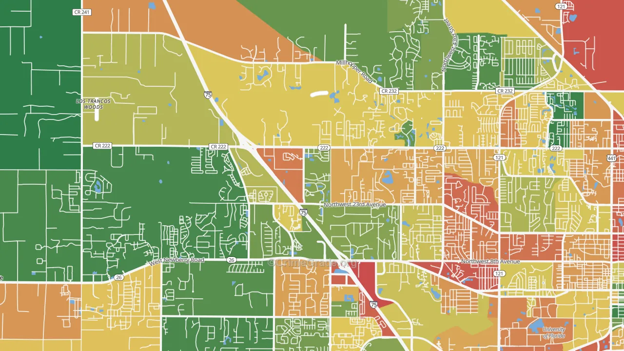 32606, FL Map of Theft Rates