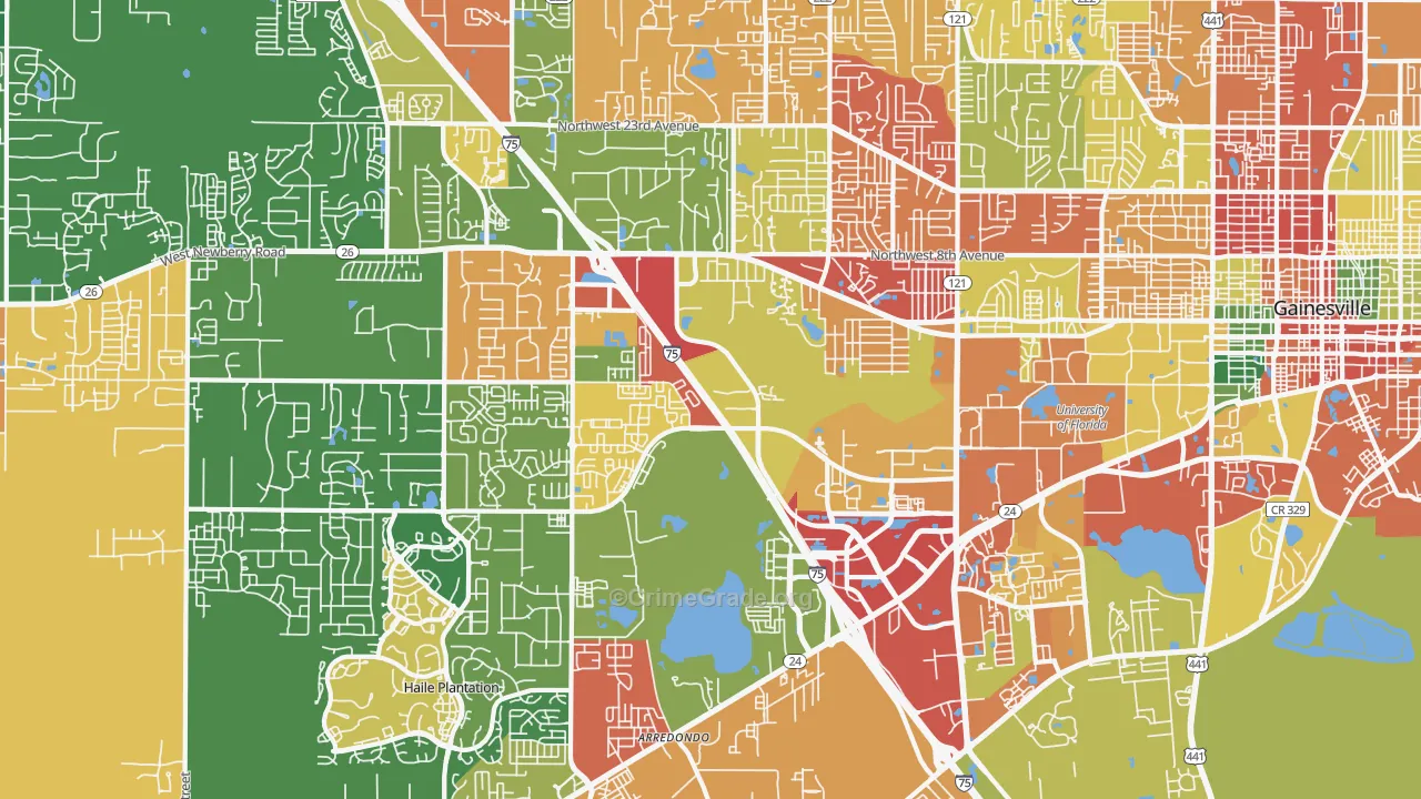 32607, FL Map of Theft Rates