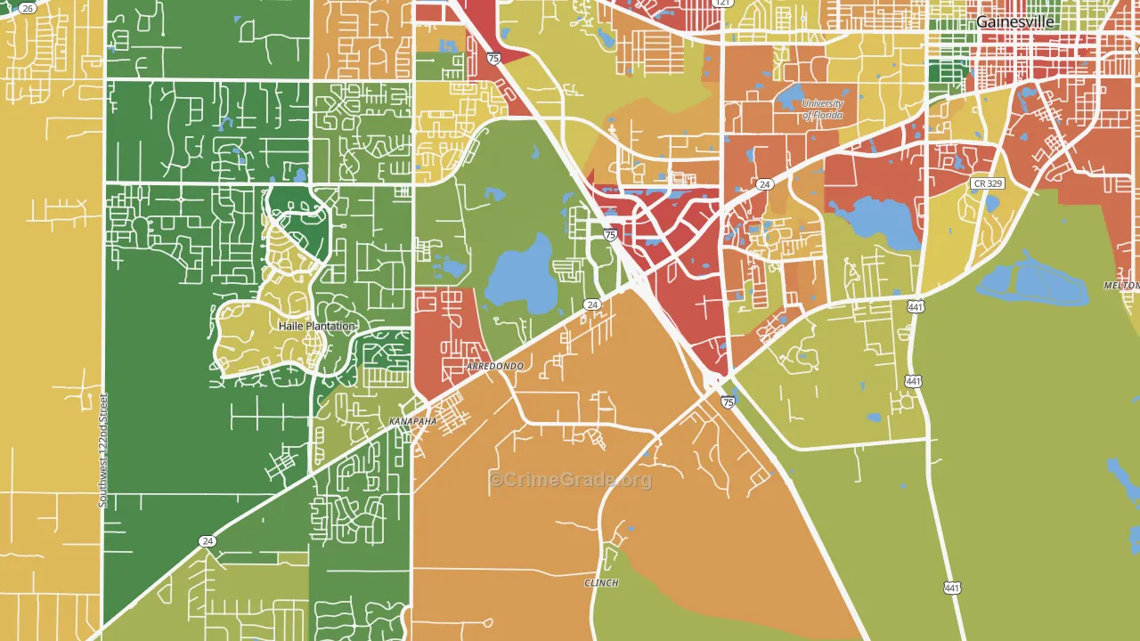 32608, FL Map of Theft Rates
