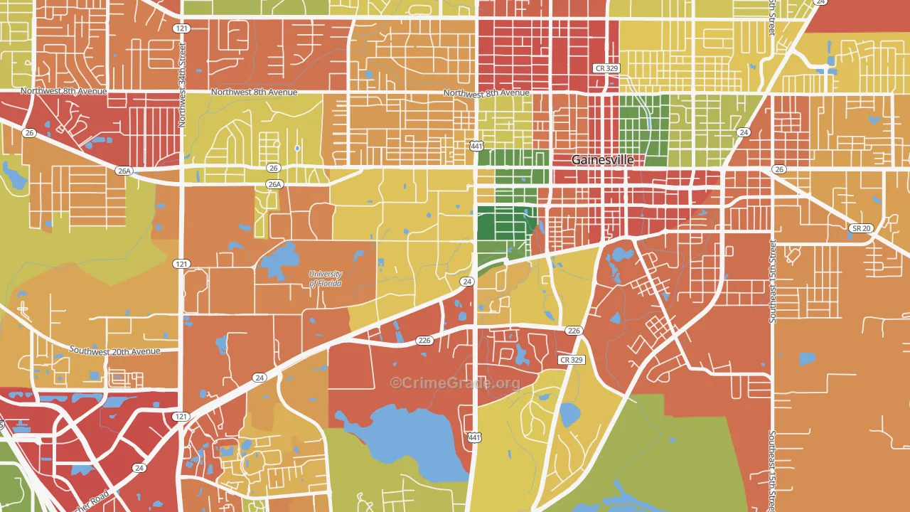 32610, FL Map of Theft Rates