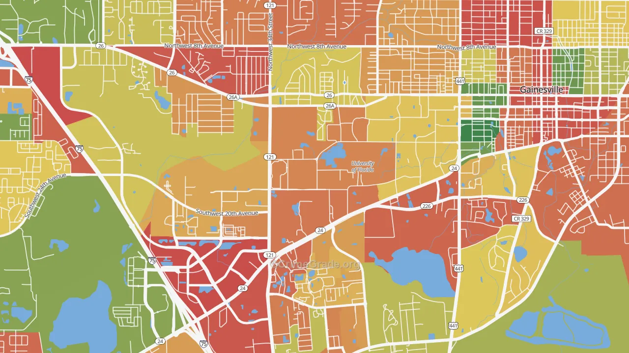 32611, FL Map of Theft Rates