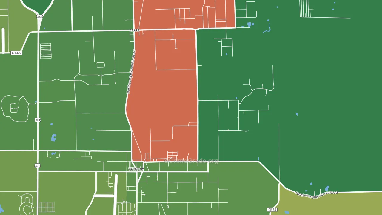 32617, FL Map of Theft Rates