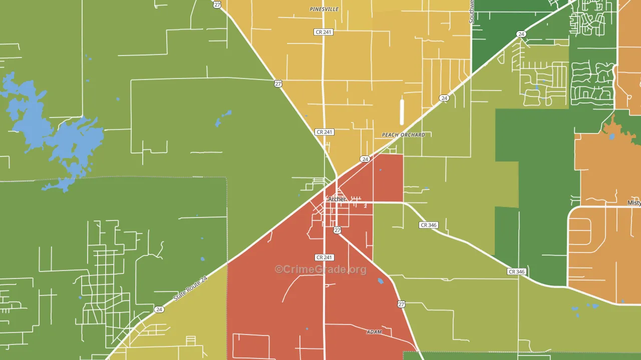 32618, FL Map of Theft Rates