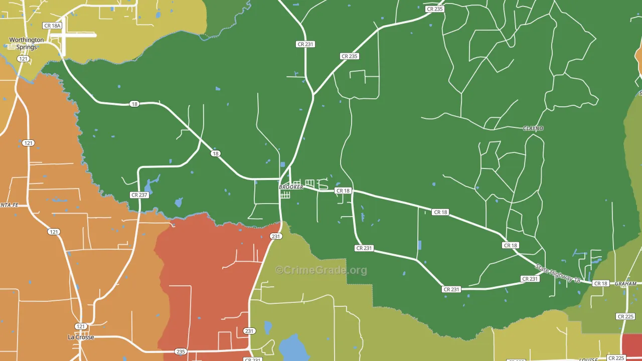32622, FL Map of Theft Rates
