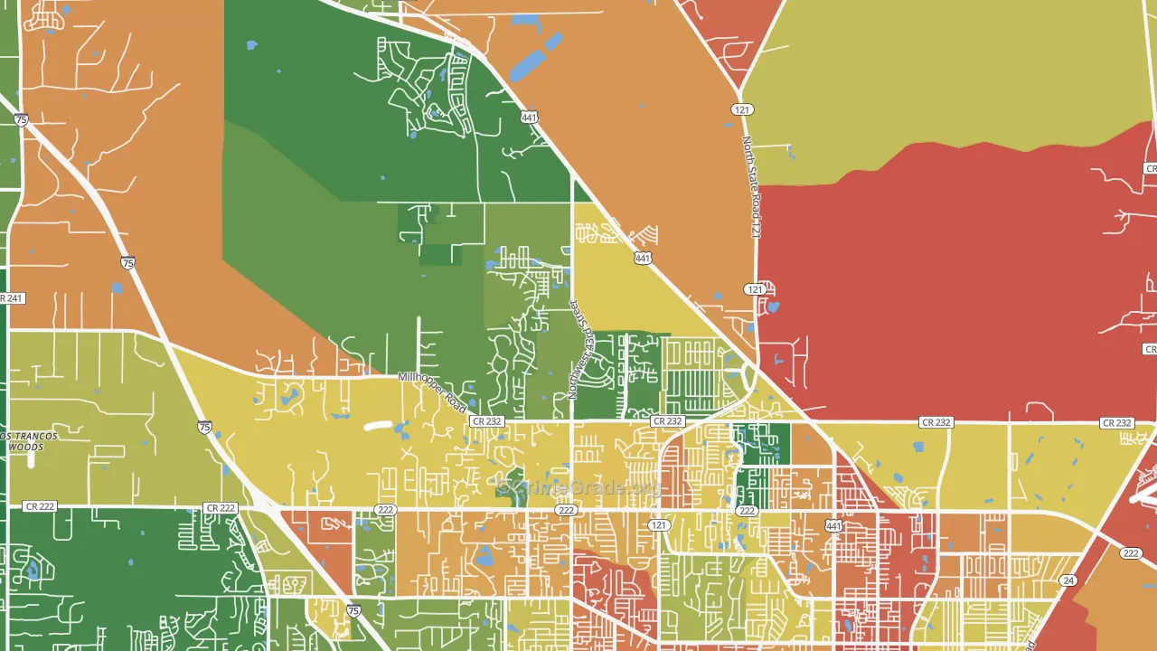 32653, FL Map of Theft Rates